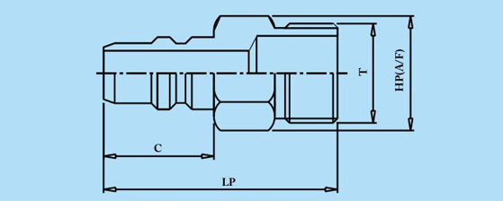 Coupling Plug Male - tout droit